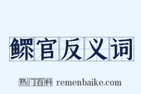 鳏官反义词是什么意思的图片